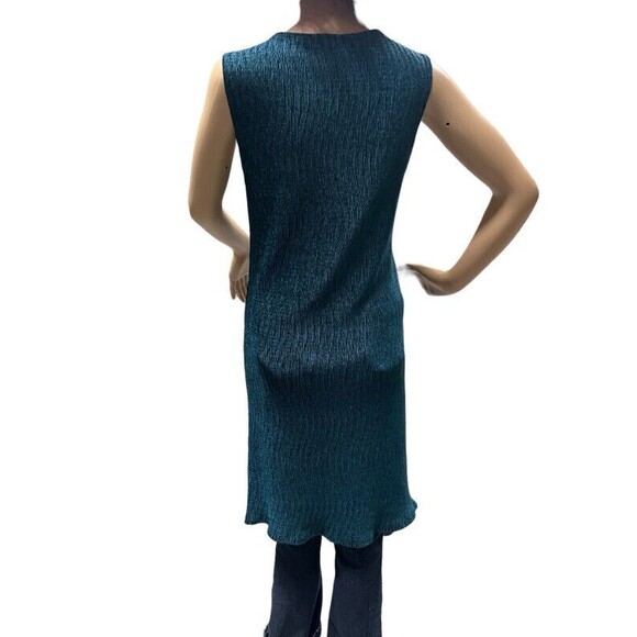Earthbound Trading Teal Sleeveless Velour Long Open Front Vest Medium NWT - Picture 3 of 8